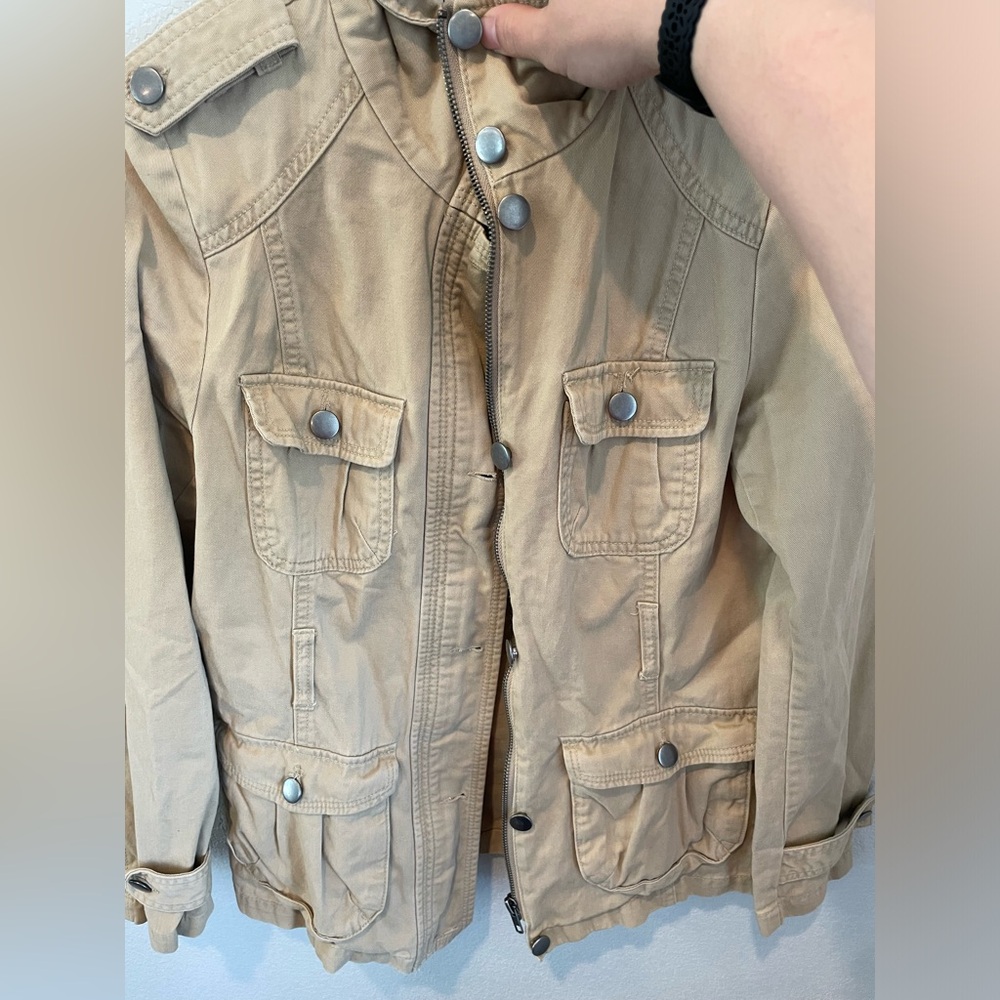 Forever 21 Tan Cargo Utility Jacket Women’s Size Small - Picture 3 of 10